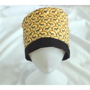 Tan and Black Zebras Surgical Scrub Cap Chemo Dentist Hat